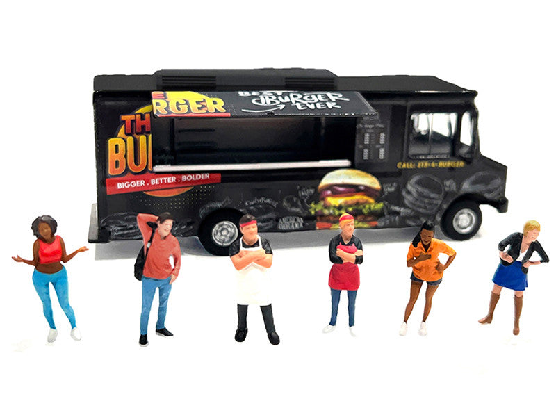 "Foodies" 6 piece Diecast Figure Set (6 Figures) Limited Edition for 1/64 Scale Models by American Diorama American Diorama