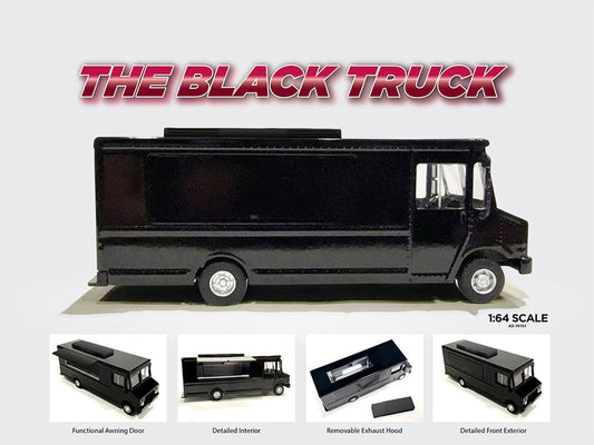 Food Truck Plain Black 1/64 Diecast Model by American Diorama American Diorama