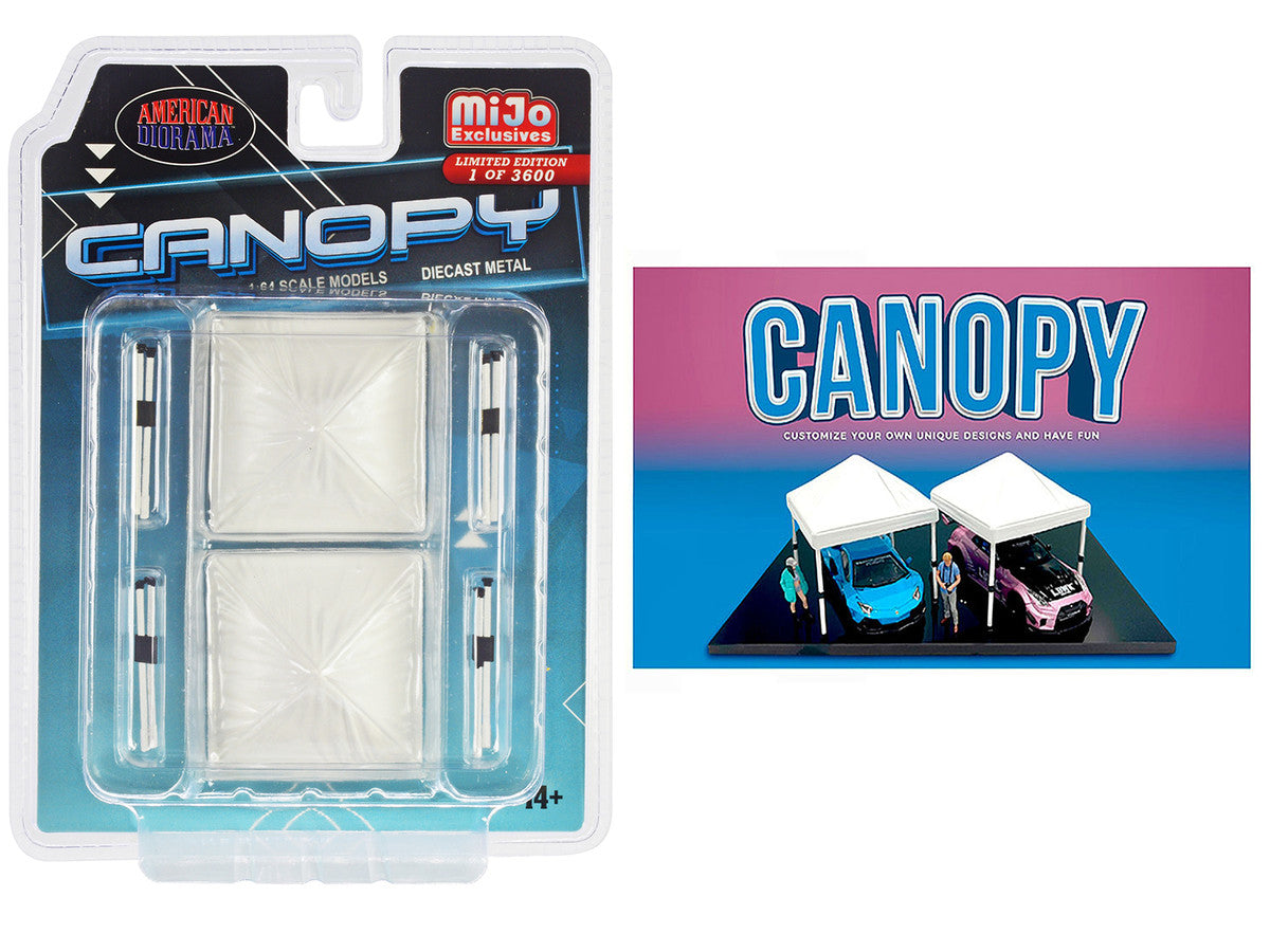 Canopy 2 Piece Set White Limited Edition to 3600 pieces Worldwide 1/64 Scale Models by American Diorama American Diorama