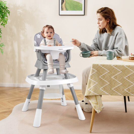 16-in-1 Baby High Chair with Activity Center and Booster Seat for Babies and Toddlers-Grey W2B