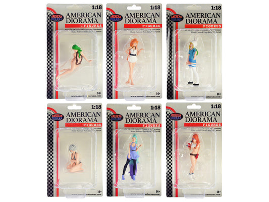 "Cosplay Girls" 6 piece Figure Set for 1/18 Scale Models by American Diorama American Diorama