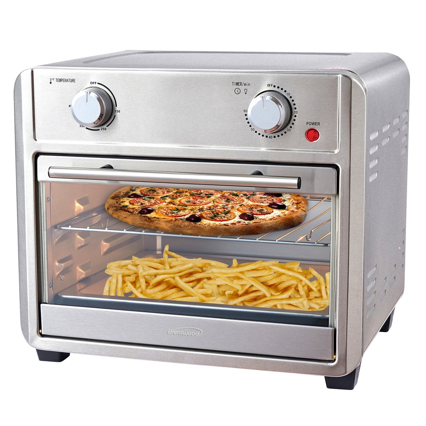 Brentwood 1700 Watt 24 Quart Convection Air Fryer Toaster Oven in Silver W2B