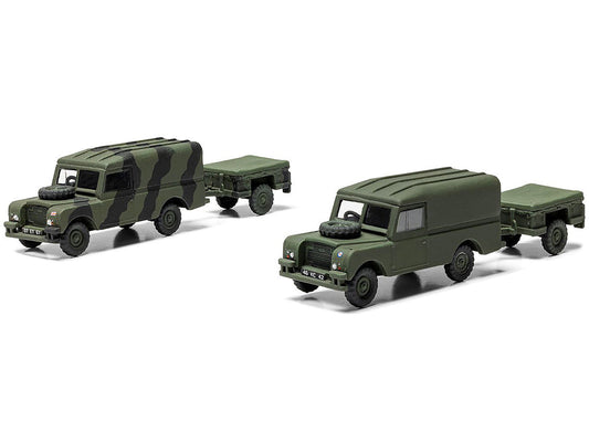 Level 2 Model Kit Land Rover LWB (Hard Top) Truck and Trailer with 2 Scheme Options 1/76 Scale Plastic Model Kit by Airfix Airfix