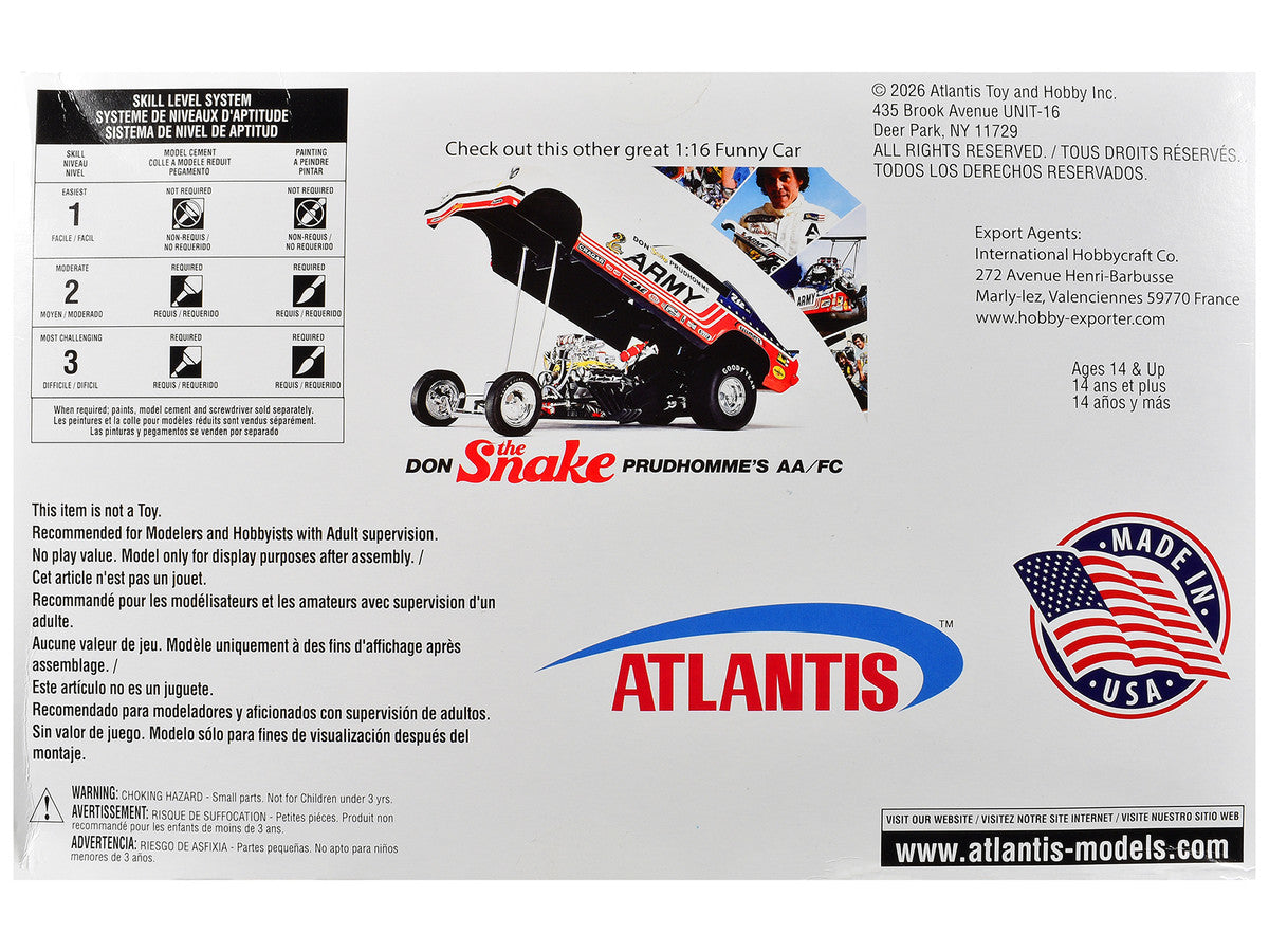 Skill 3 Model Kit Rich Guasco's "Pure Hell" Funny Car 1/16 Scale Model by Atlantis Atlantis