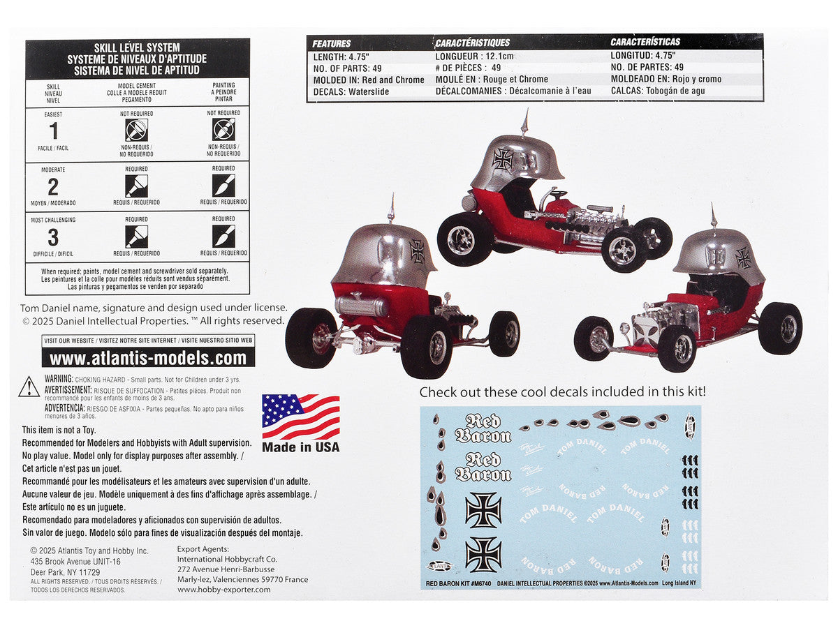 Skill 2 Model Kit Tom Daniel's Red Baron Show Rod 1/24 Scale Model by Atlantis Atlantis