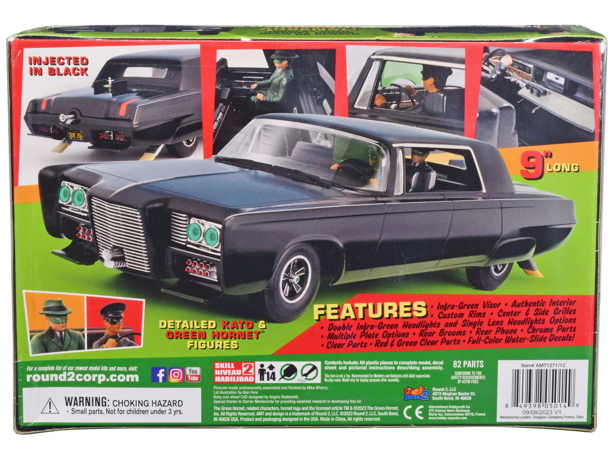 Skill 2 Model Kit Black Beauty "The Green Hornet" (1966–1967) TV Series with Green Hornet and Kato Figures 1/25 Scale Model by AMT AMT