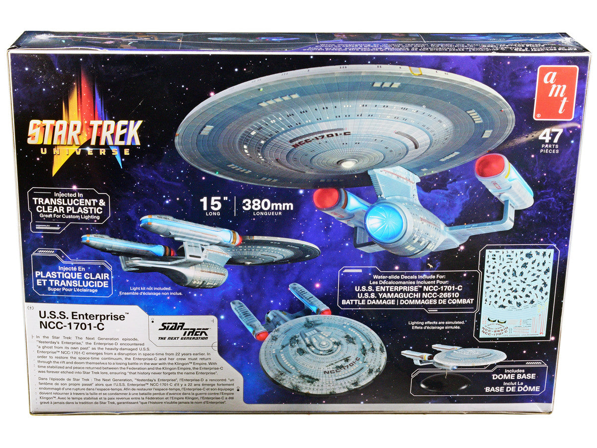 Skill 2 Model Kit U.S.S. Enterprise NCC-1701-C Space Ship "Star Trek: The Next Generation" (1987) TV Series 1/1400 Scale Model by AMT AMT