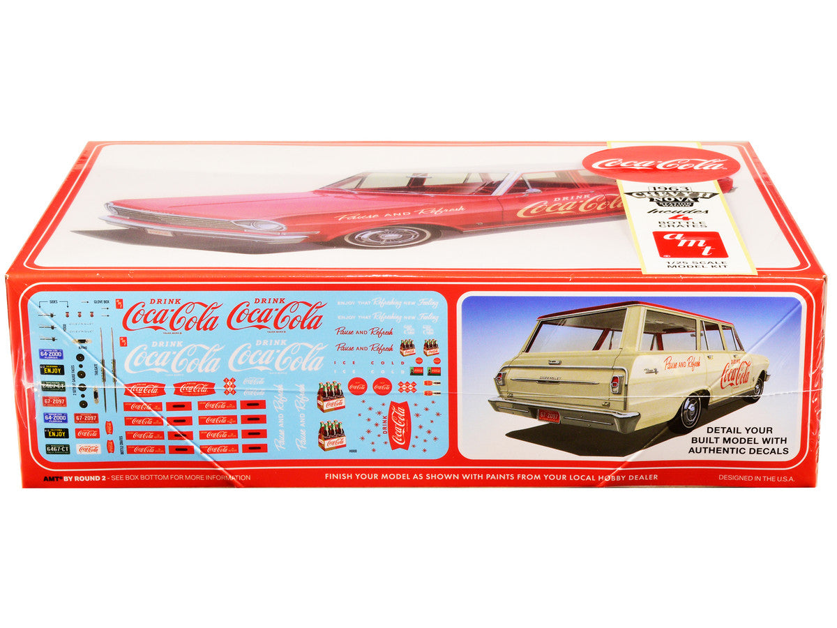 Skill 3 Model Kit 1963 Chevrolet II Nova Wagon "Coca-Cola" 1/25 Scale Model by AMT AMT