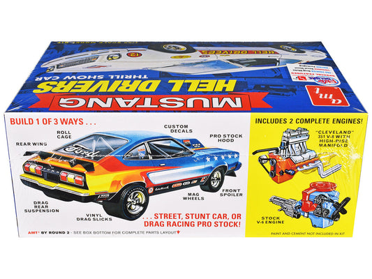 Skill 2 Model Kit 1977 Ford Mustang "Hell Drivers" Thrill Show Car 1/25 Scale Model by AMT AMT