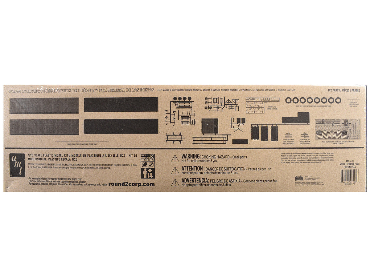 Skill 3 Model Kit Fruehauf FB Beaded Panel Van Trailer 1/25 Scale Model by AMT AMT