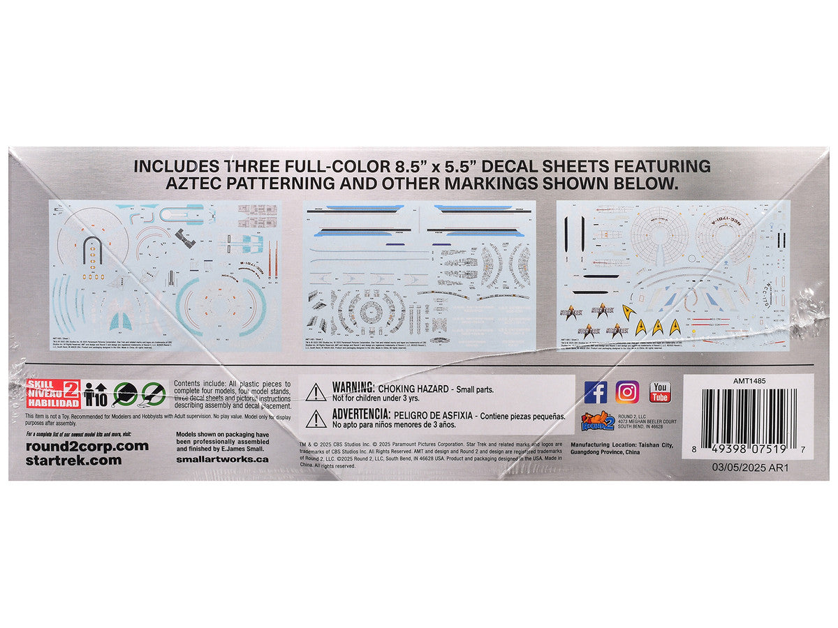 Skill 2 Model Kit U.S.S. Enterprise Four Ship Set "Star Trek" 1/2500 Scale Model by AMT AMT