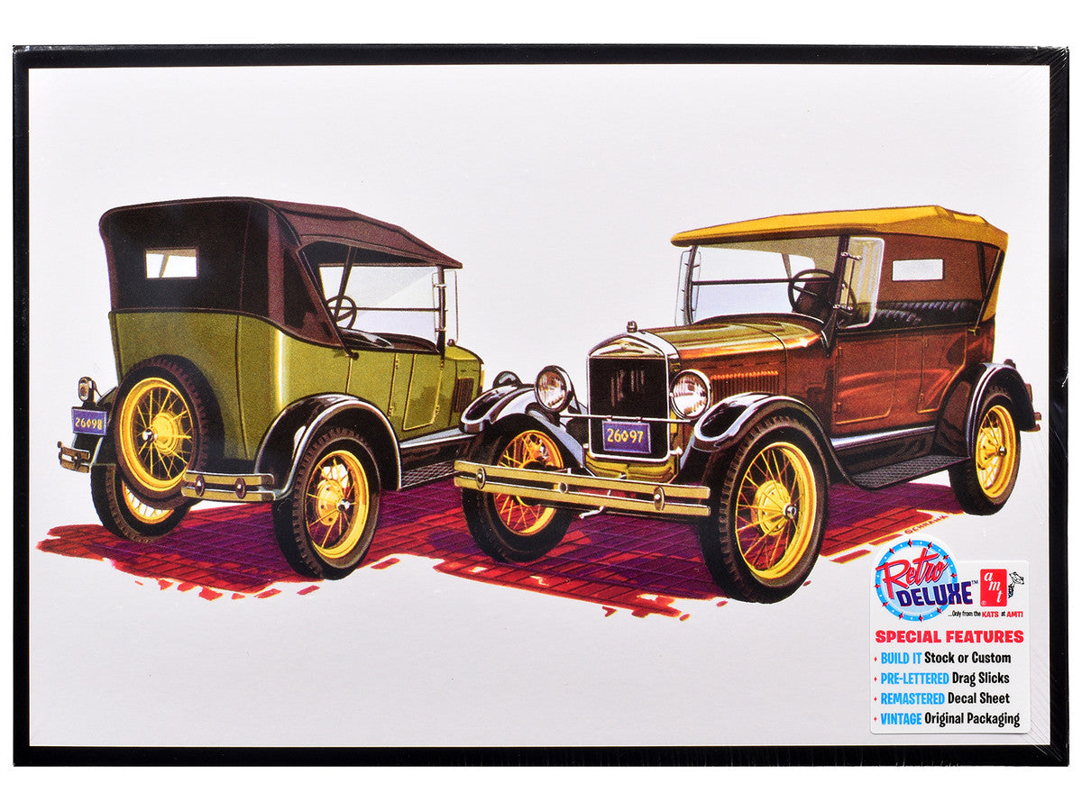 Skill 2 Model Kit 1927 Ford Model T Touring 2 in 1 Kit 1/25 Scale Model by AMT-3