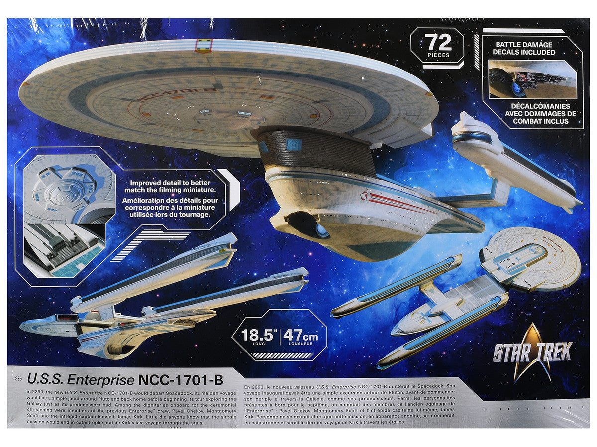 Skill 2 Model Kit U.S.S. Enterprise NCC-1701-B Space Ship "Star Trek Generations" (1994) Movie 1/1000 Model Kit by AMT AMT