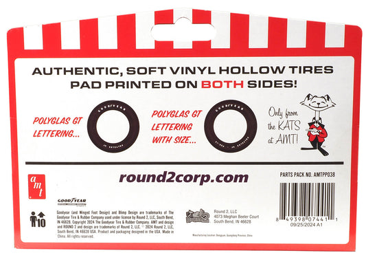 Model Kit "Goodyear Polyglas GT" Tires Set of 8 Pieces for 1/25 Scale Models by AMT-1