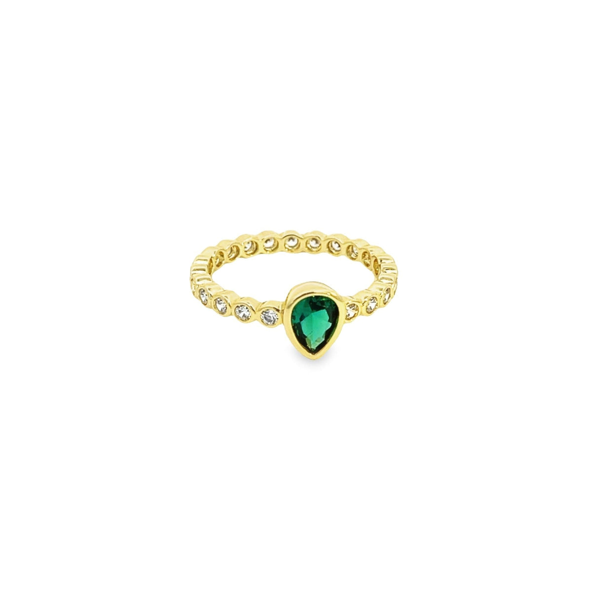 Teardrop and CZ Ring Band (D131) MIA Jewelry