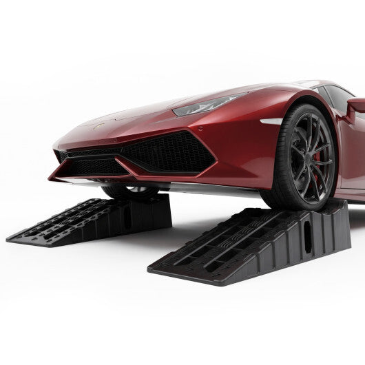 2-Pack 6.4" Car Ramps 22000 Lbs GVW Capacity Portable Vehicle Service Ramps-Black W2B