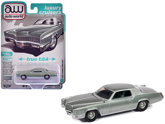1967 Cadillac Eldorado Crystal Firemist Metallic with Green Interior "Luxury Cruisers" Series 1/64 Diecast Model Car by Auto World Autoworld