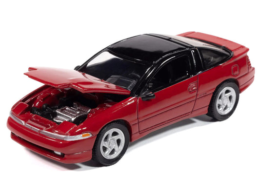 1991 Mitsubishi Eclipse GSX Maranello Red with Black Top "Import Legends" Series 1/64 Diecast Model Car by Auto World Autoworld