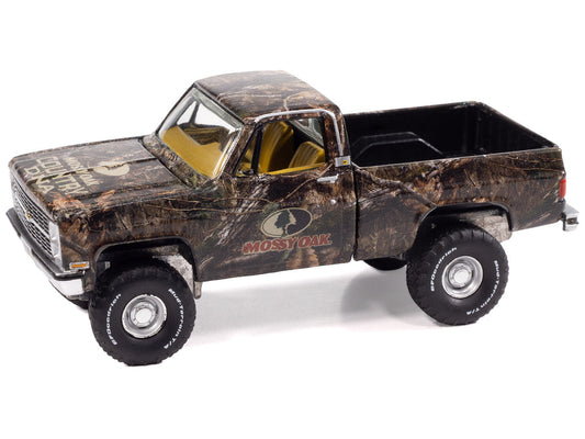 1983 Chevrolet Silverado Pickup Truck "Mossy Oak" Camouflage Livery "Big Country Collectibles" 2025 Series 1/64 Diecast Model Car by Auto World Autoworld