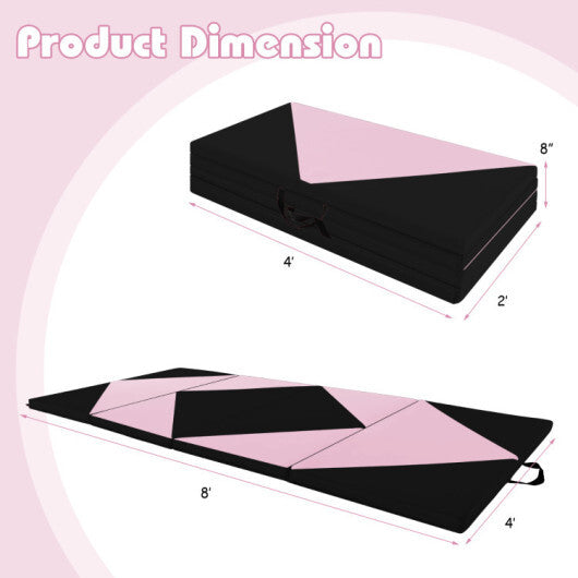 Folding Gymnastics Mat and Portable Floor Balance Beam Set W2B