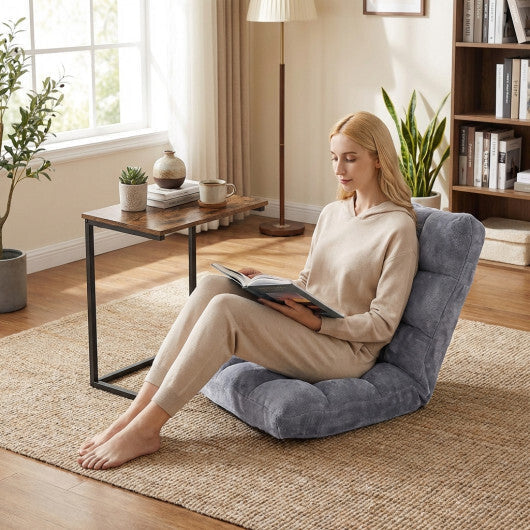 14-Position Adjustable Floor Chair & C-Shaped End Table Set W2B