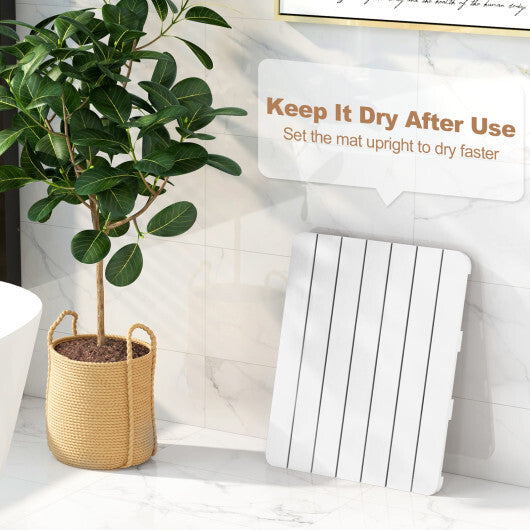 Waterproof HIPS Bath Spa Shower Mat with Non Slip Foot Pads-Brown