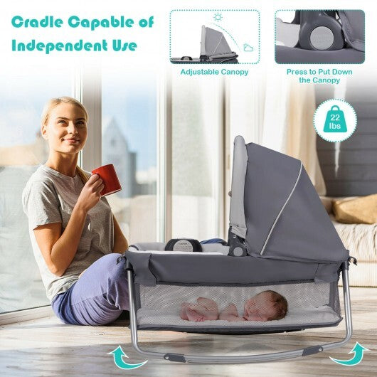 4-in-1 Convertible Portable Baby Play yard with Toys and Music Player-Red W2B