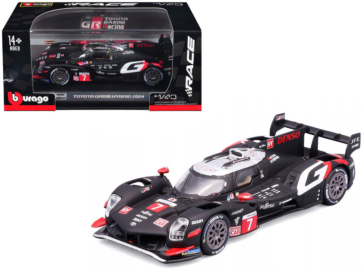 Toyota GR010 Hybrid #7 Kamui Kobayashi - Jose Maria Lopez - Nyck de Vries "Toyota Gazoo Racing" 2nd Place "24 Hours of Le Mans" (2024) "Race" Series 1/43 Diecast Model Car by Bburago Bburago