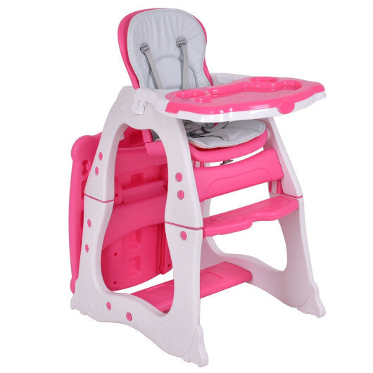 3 in 1 Infant Table and Chair Set Baby High Chair-Blue W2B