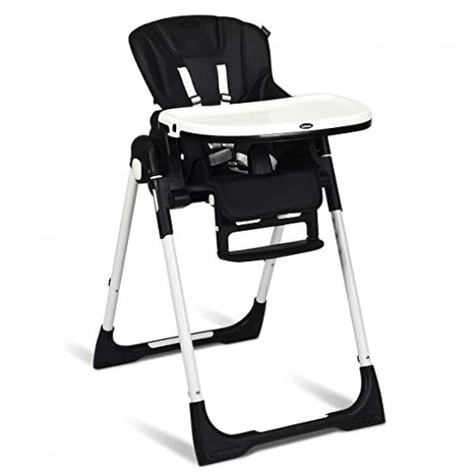 Foldable High chair with Multiple Adjustable Backrest-Black W2B