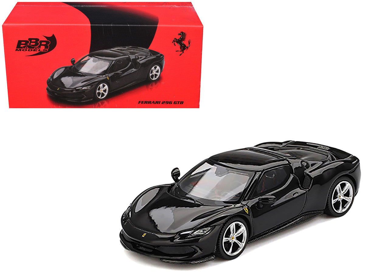 Ferrari 296 GTB Nero Daytona Black 1/64 Diecast Model Car by BBR-3