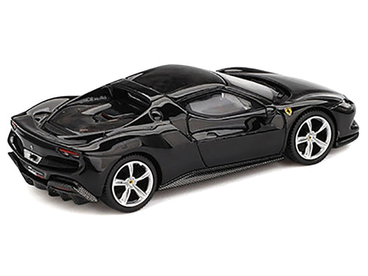 Ferrari 296 GTB Nero Daytona Black 1/64 Diecast Model Car by BBR
