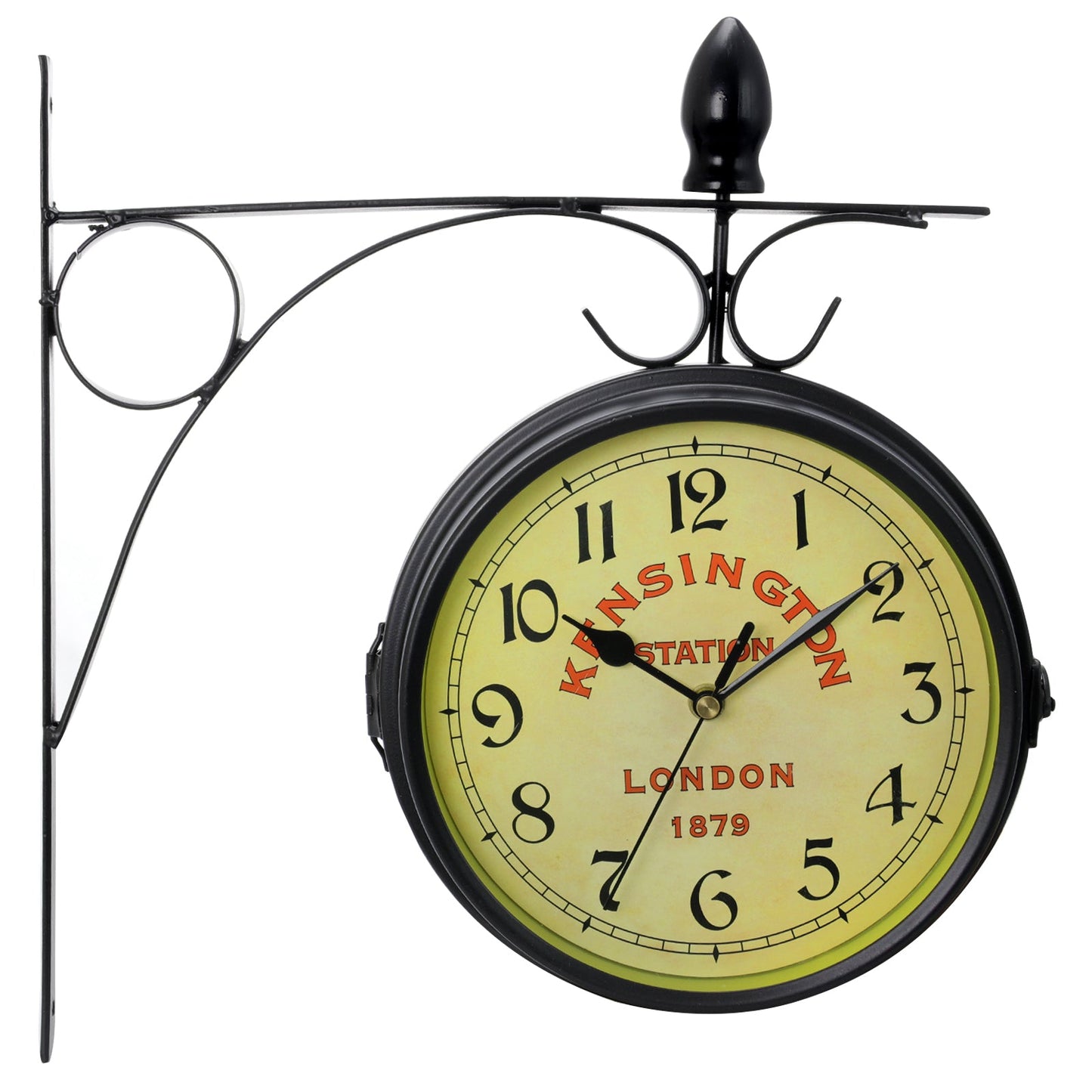 Bedford Clock Collection Double Sided Wall Clock Vintage Antique-Look Mount Station Clock W2B