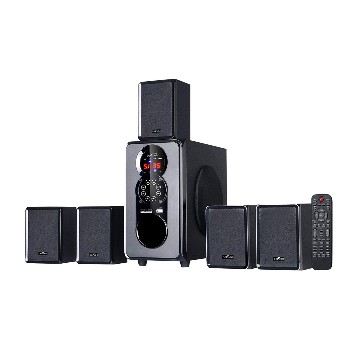 beFree Sound 5.1 Channel Bluetooth Surround Sound Speaker System in Black W2B
