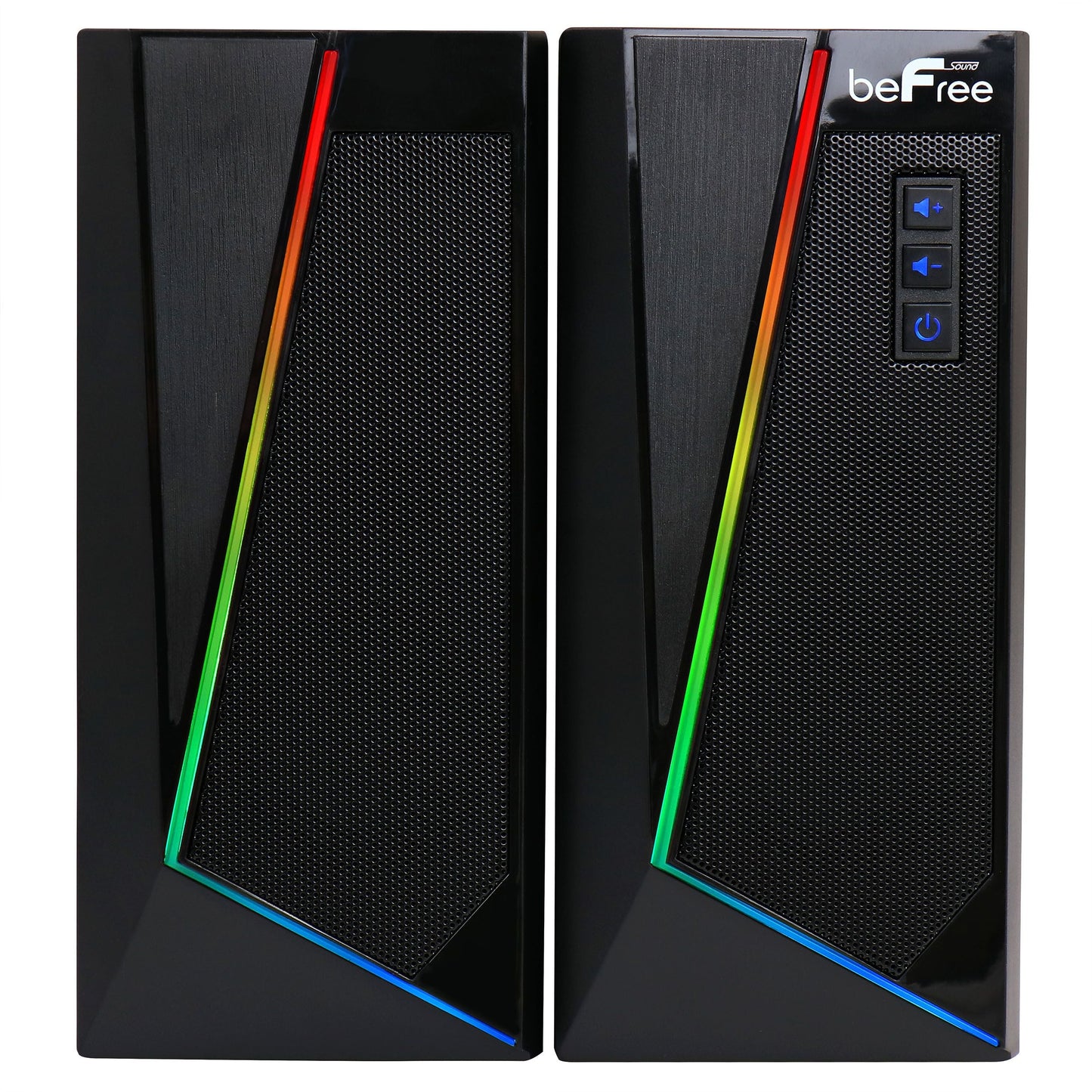 beFree Sound 2.0 Computer Gaming Speakers with LED RGB Lights W2B