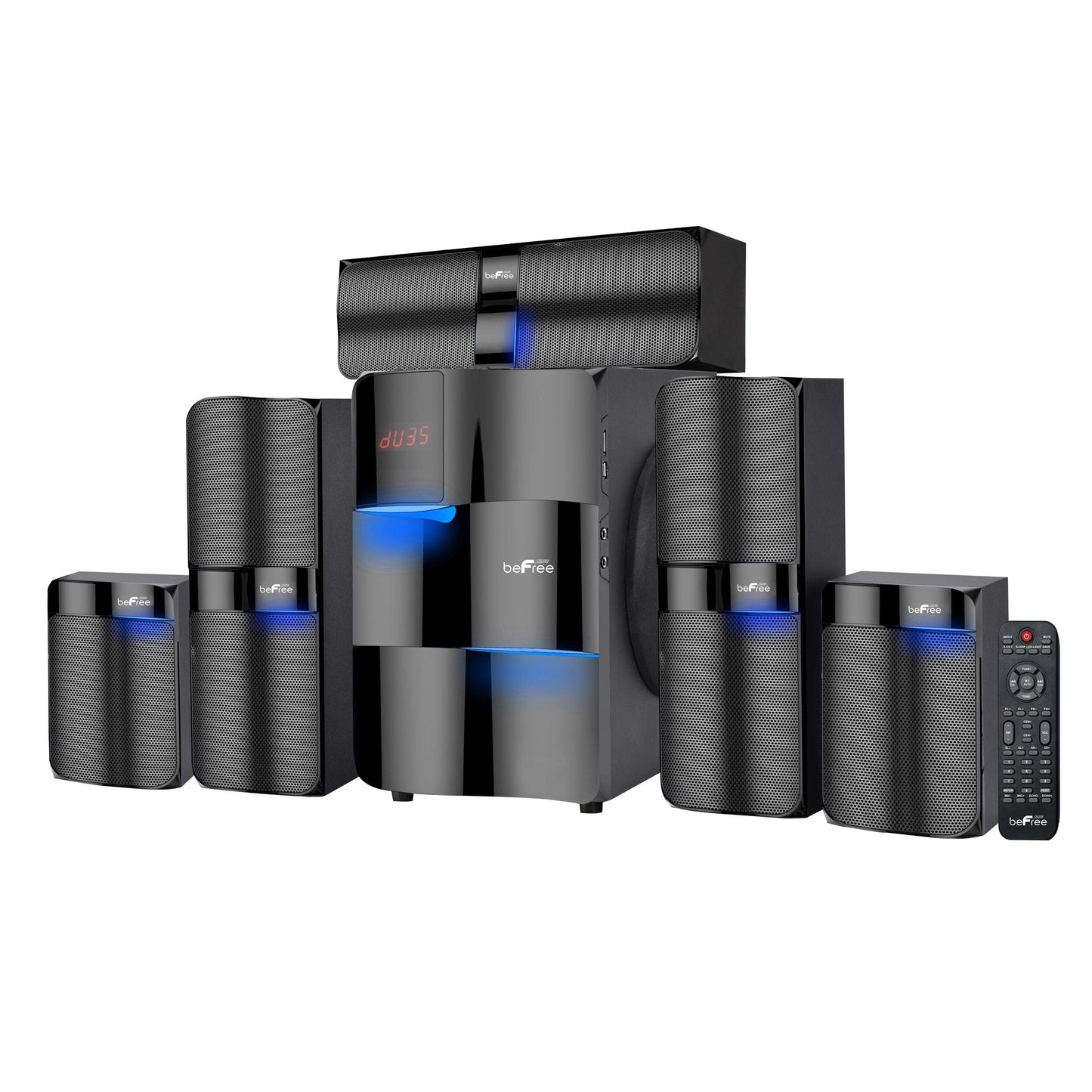 beFree Sound 5.1 Channel Surround Sound Bluetooth Speaker System W2B