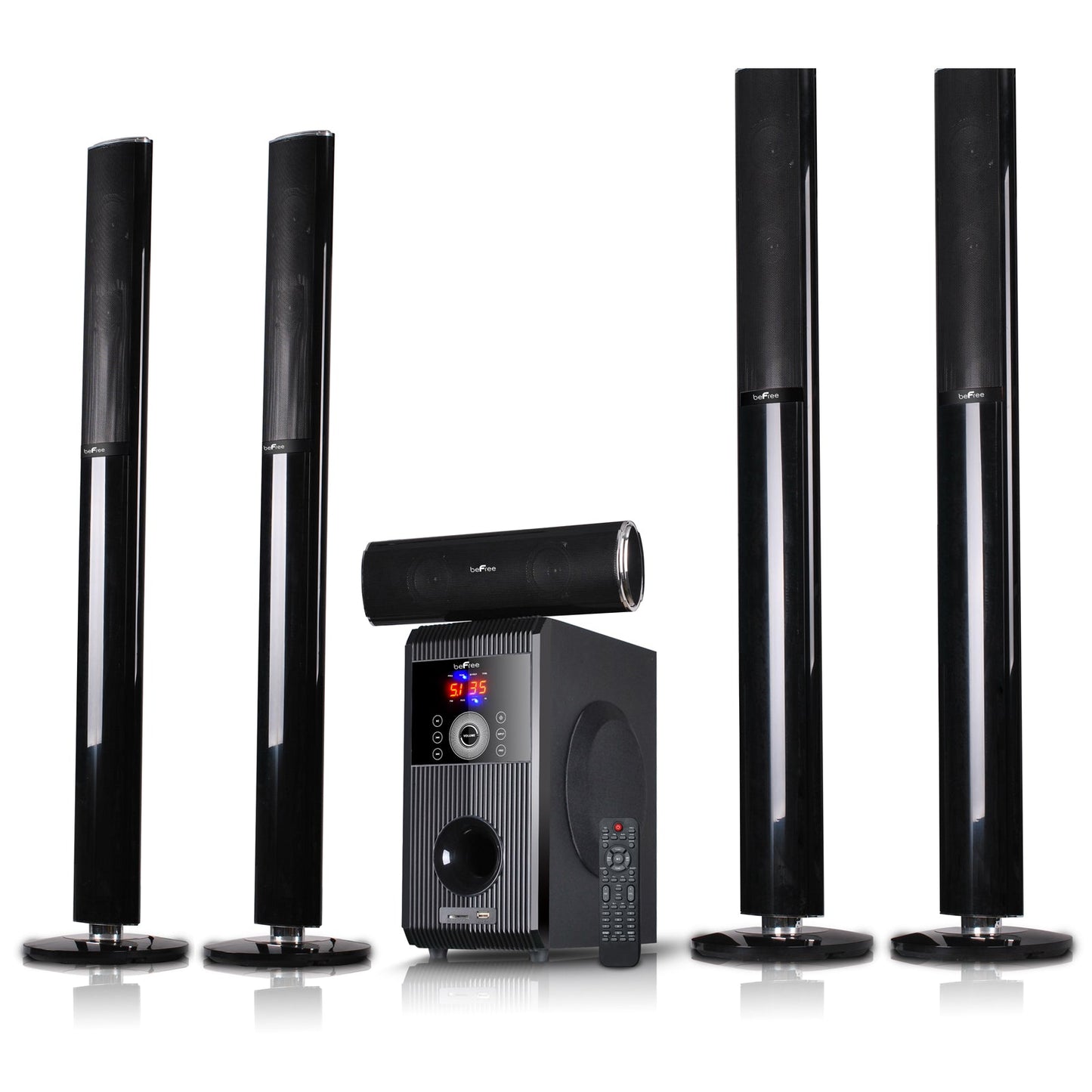 beFree Sound 5.1 Channel Bluetooth Surround Sound Speaker System W2B