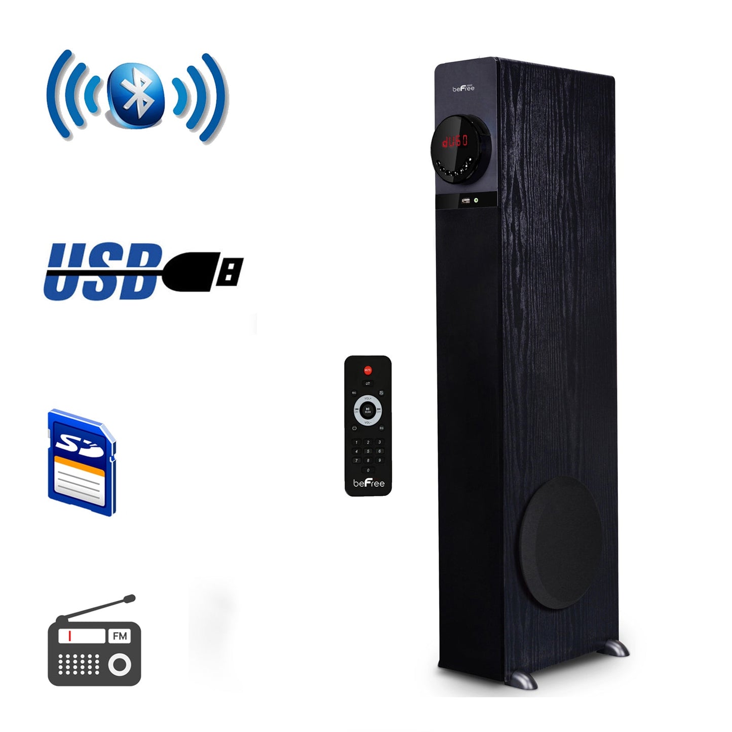 beFree Super Powerfull Bluetooth Tower Speaker with Dock W2B