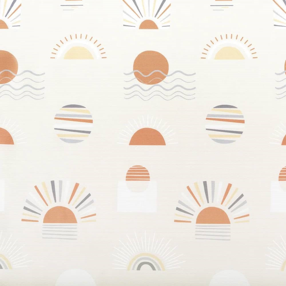 72-inch Cream White Orange Sunset Bohemian Pattern Shower Curtain FastFurnishings