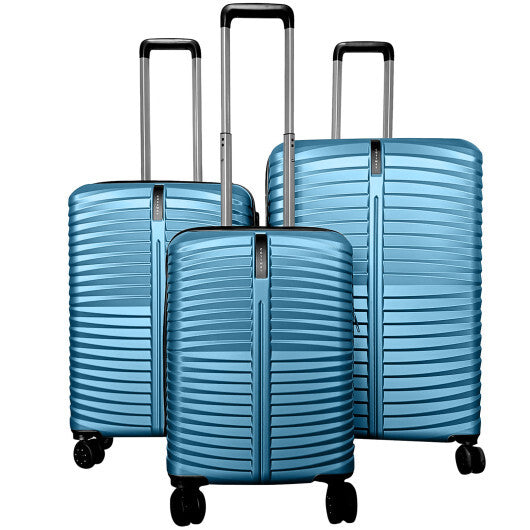 3-Piece 20/24/28 Inch Lightweight Hardside Luggage Set with 8-Spinner Wheels-Gray W2B