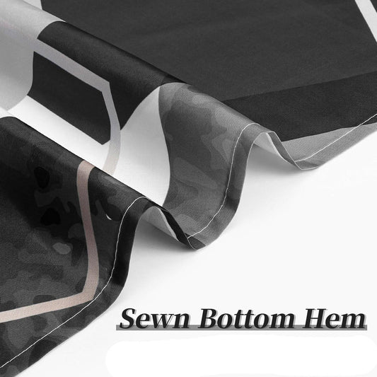 72"W x 78"H Black White Hexagonal Pattern Polyester Shower Curtain FastFurnishings