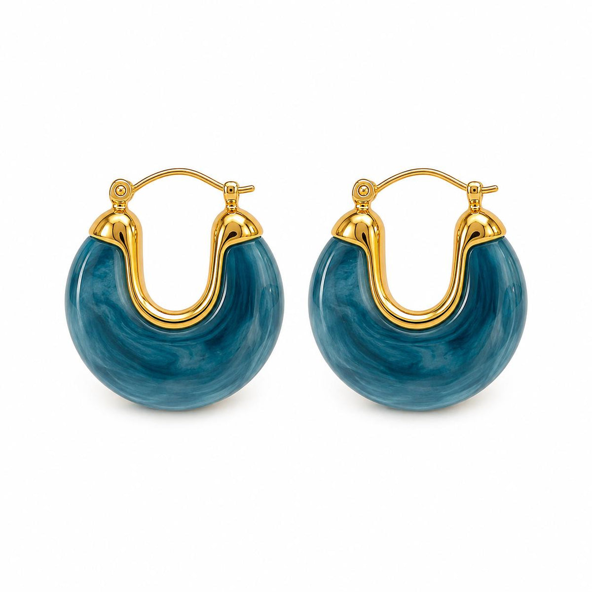 Marbled Resin Chunky Hoop Earrings MIA J