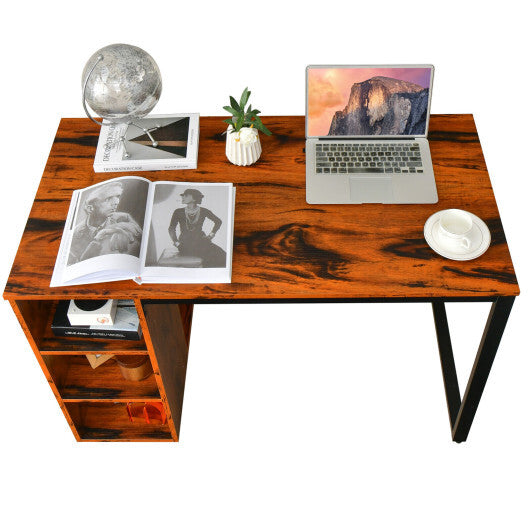 45 Inch Computer Desk with 5 Storage Compartments and Metal Frame