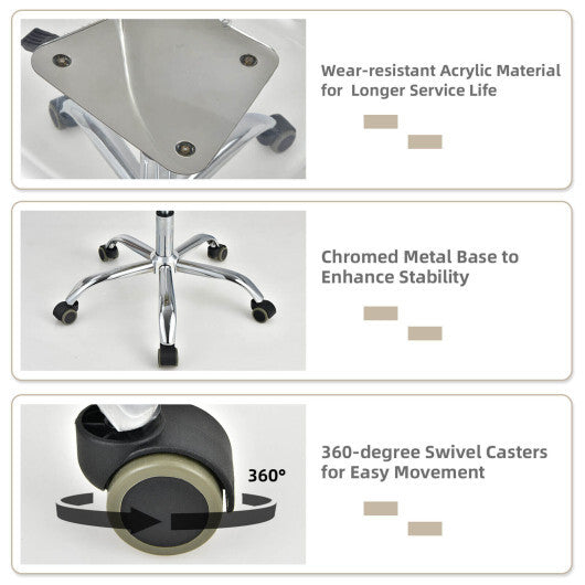 Swivel Acrylic Armless Adjustable Height Office Chair W2B