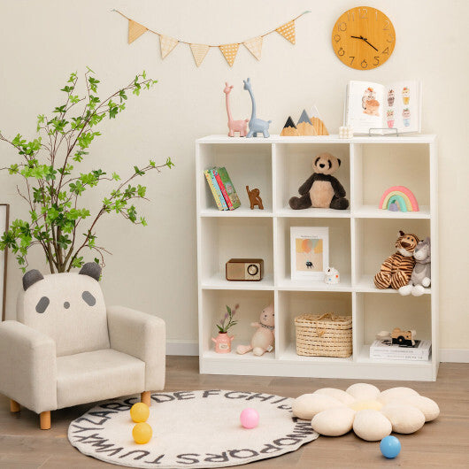 Modern 9-Cube Bookcase with 2 Anti-Tipping Kits for Books Toys Ornaments-White W2B