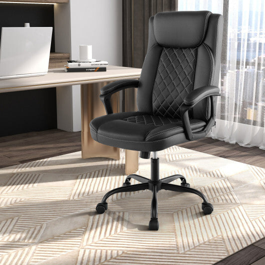 High Back Ergonomic Executive Chair with Thick Headrest Cushion-Black W2B