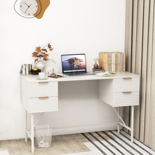 48 Inch Home Office Computer Desk with 4 Drawers-White W2B