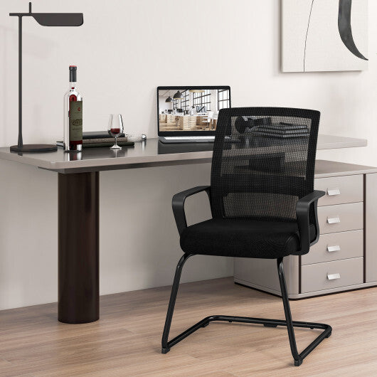Office Guest Chair with Lumbar Support for Waiting Room-2 Pieces W2B