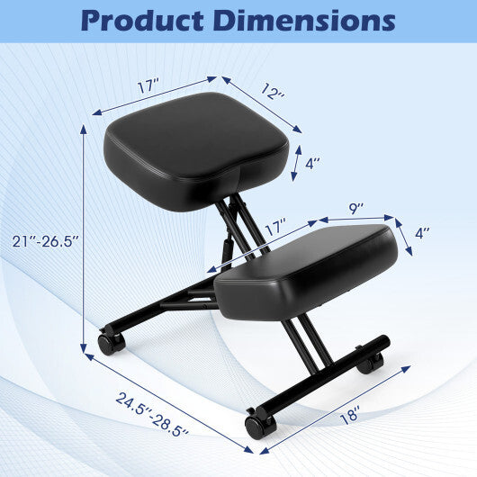 Height Adjustable Kneeling Chair Posture Correction Stool W2B