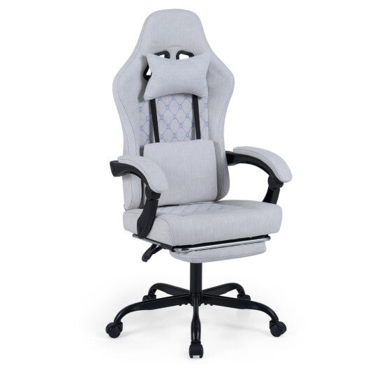Gaming Chair Height Adjustable Computer Chair with Headrest Video Game Chair-Black W2B